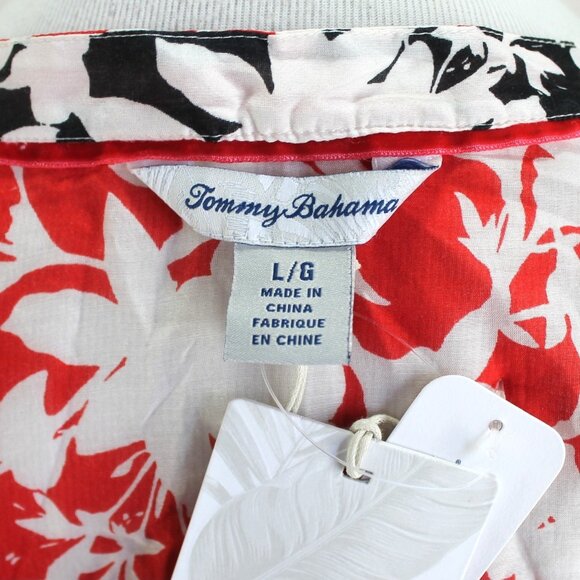 Tommy Bahama Sunset Vista 3/4 Sleeve Top Womens Size L Red Black Silk Blend NEW - Picture 7 of 7